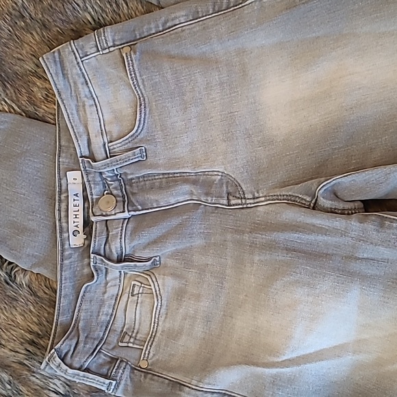 Athleta Sculptek Gray Skinny Mid Rise 5 Pocket Denim Jeans Size 0 - Picture 4 of 7